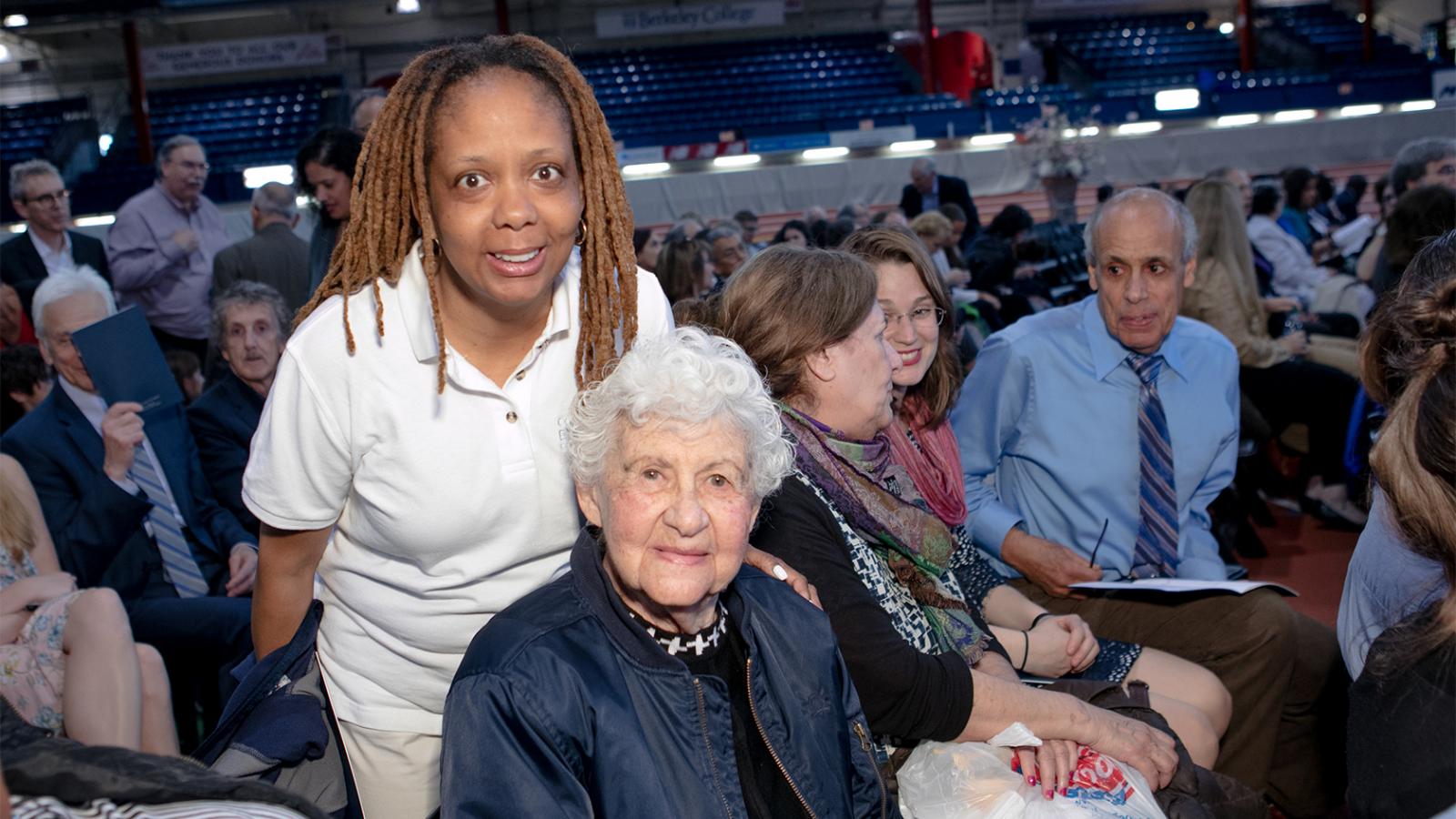 Commencement volunteer usher and guest