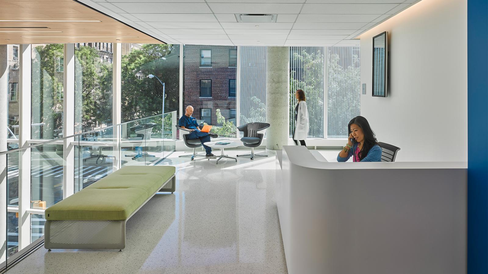 reception area with plenty of natural sunlight