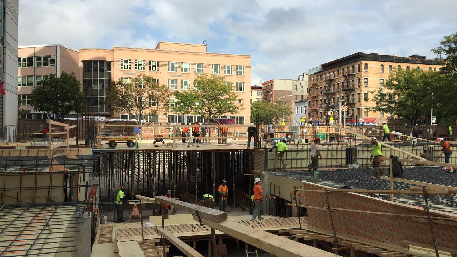Construction on the new School of Nursing builiding, September 2015