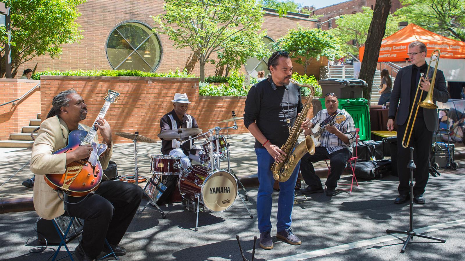 Jazz performers outdoors