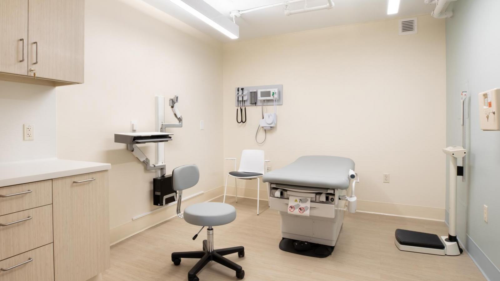 A view of a new Medical Services exam room