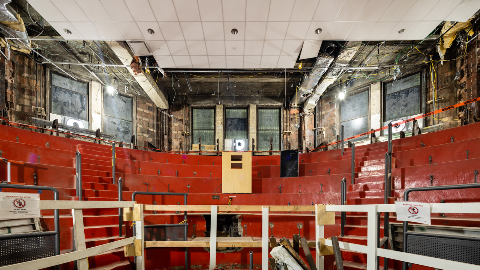 Demolition progress in the VP&S Amphitheater 5/7 as of May 2022