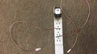 shorted out and burned phone charger cable