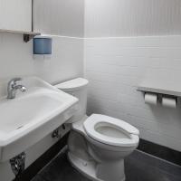 Renovated restroom, bright and refreshed