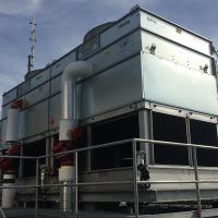 A new process condenser water system on the Hammer building roof.