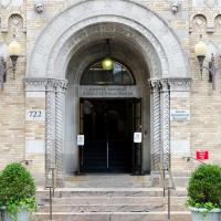 Exterior entrance of Allan Rosenfield Building