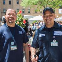 Members of campus operations at a one-day plaza closure