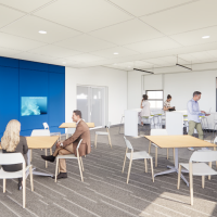 Conceptual rendering of new Mailman School of Public Health Lounge looking south