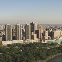 aerial shot of CUIMC facing east